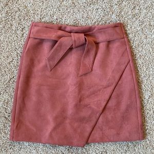 Faux Suede Loft Wrap Skirt